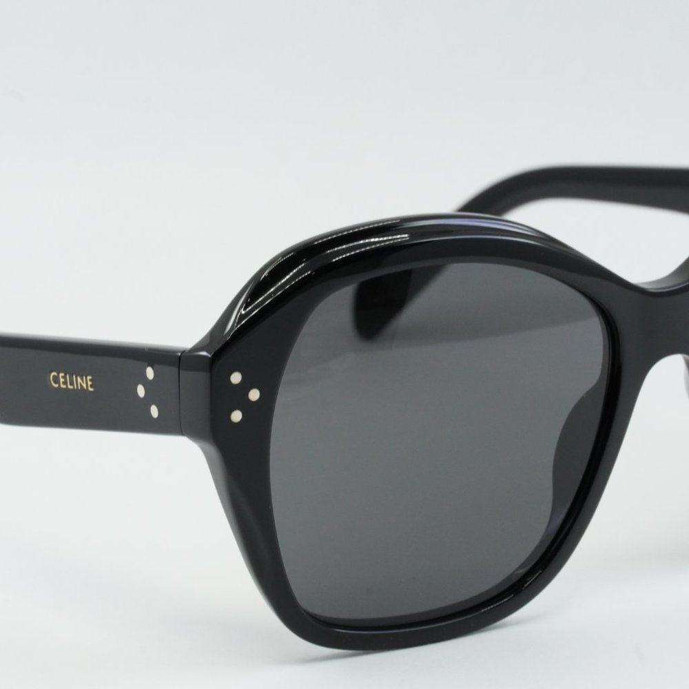 NEW CELINE CL40200I 01A SHINY BLACK /DARK GREY SUNGLASSES - Picture 3 of 11